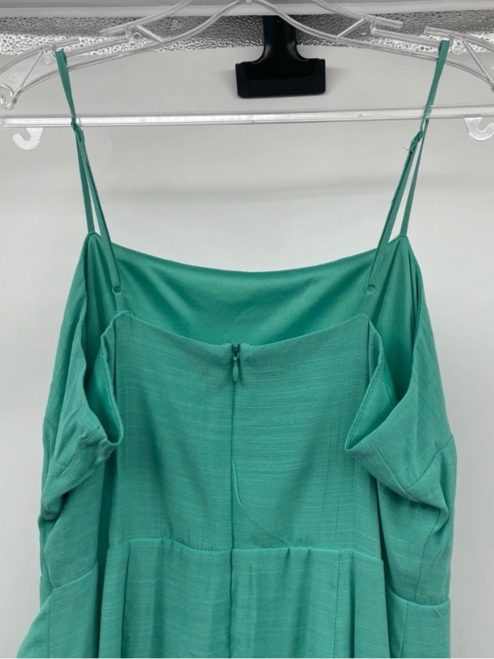 Nine West Teal/ turquoise Spaghetti-Strap Midi Dress with Side Knot - Picture 9 of 9